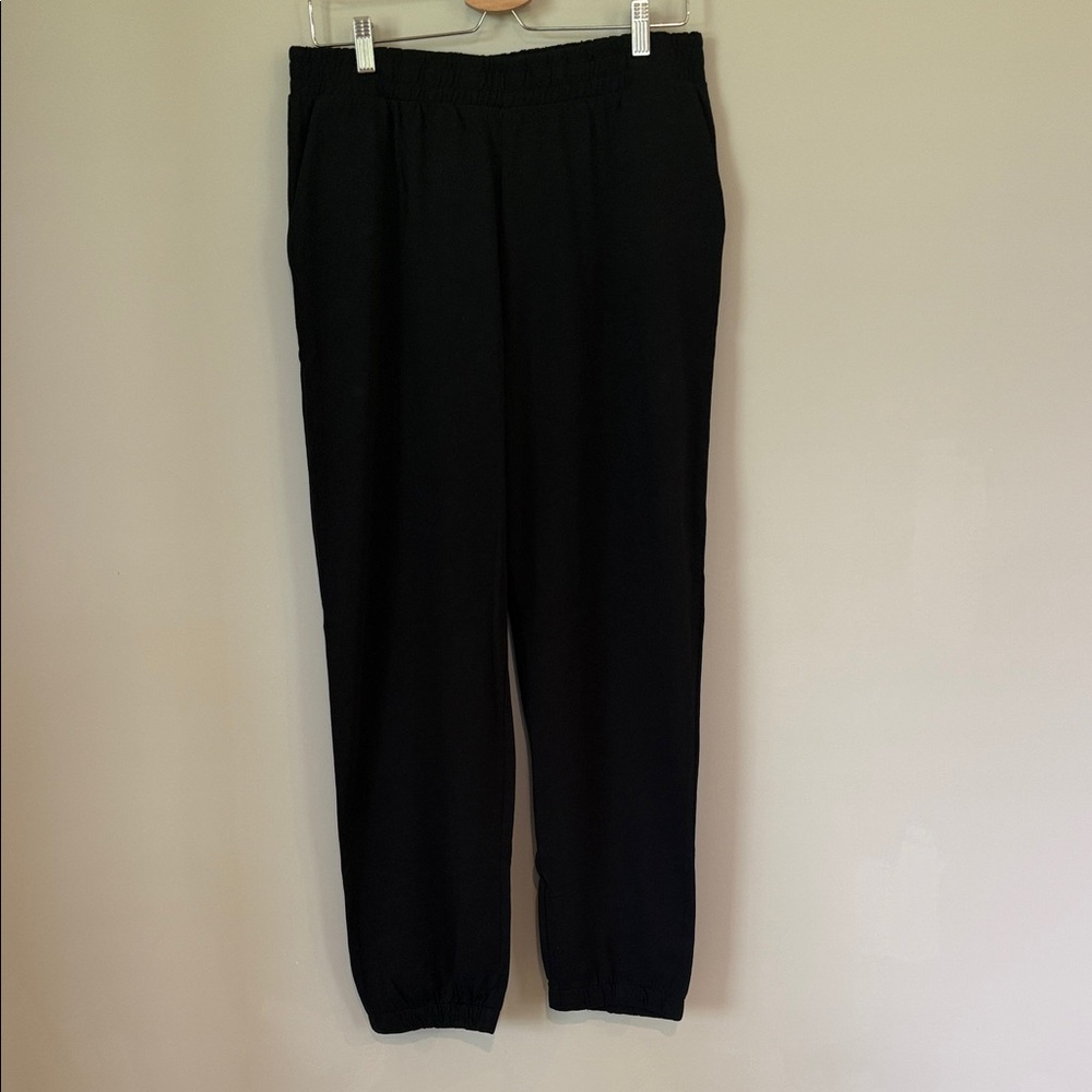 Zara Black Elastic-Waist Track Joggers
